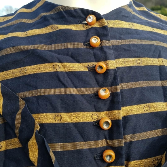 1940's Mindy Ross Fit Flare Dress XS 2 4 - Picture 7 of 8